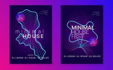 Neon club flyer. Electro dance music. Trance party dj. Electronic sound fest. Techno event poster.