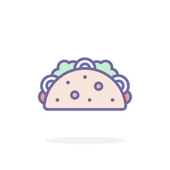 Taco icon in filled outline style.