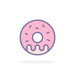Donut icon in filled outline style.