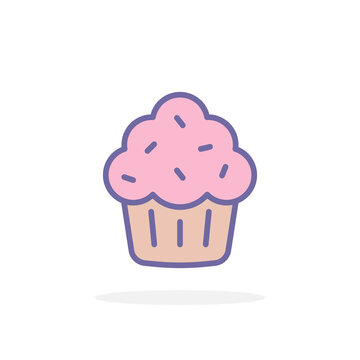 recommend clip art: Cupcake icon in filled outline style.