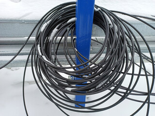 roll of cable products. fiber optic communication line
