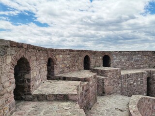 Castle walls and ramparts. Historical castle. Ankara Castle.