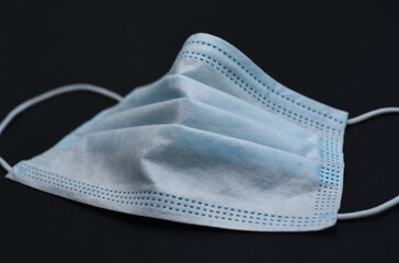 Medical gauze mask on dark background