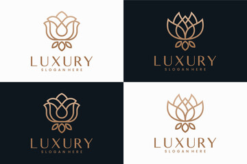 collection of luxury flower , logo design inspiration