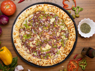 All flavors of pizza