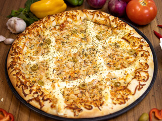 All flavors of pizza