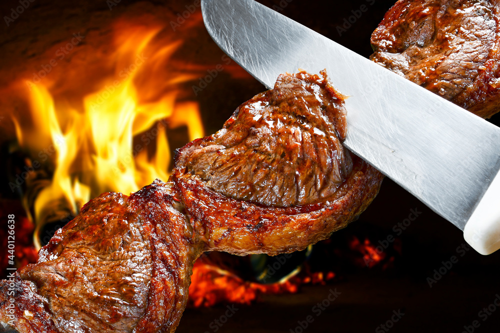 Wall mural picanha, traditional brazilian barbecue.