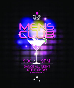 Mens Club poster with martini glass