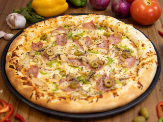 All flavors of pizza