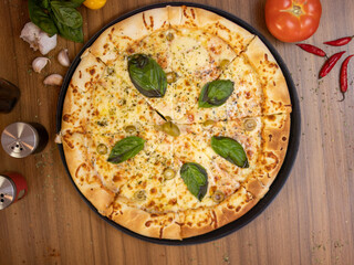 All flavors of pizza