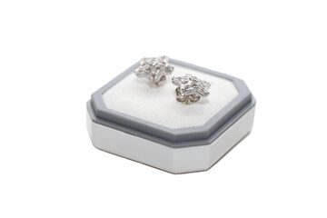 Earrings in a jewelry box