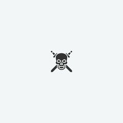 Skull vector icon illustration sign