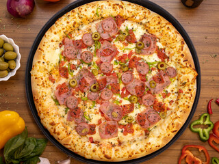 All flavors of pizza