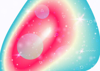 Rainbow background with vibrant gradients. Holographic dynamic fluid. Cosmos hologram.