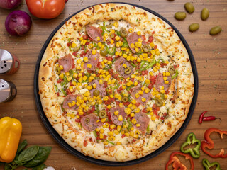 All flavors of pizza