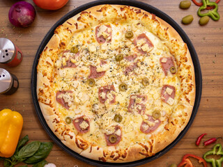 All flavors of pizza