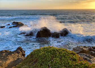 Crashing waves on the Pacific Coast of Sea Ranch, CA