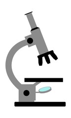 Microscope isolated on a white background. Flat. Vector illustration