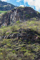 Spring landscape with  trees and mountains, Armenia