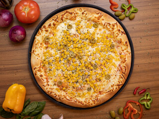 All flavors of pizza