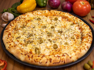 All flavor of pizzas
