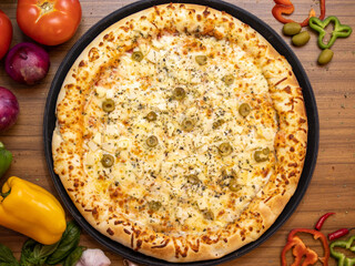 All flavor of pizzas