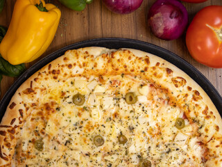 All flavor of pizzas