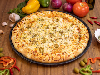 All flavor of pizzas