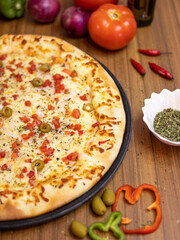 All flavor of pizzas