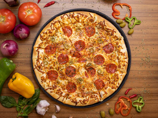 All flavor of pizzas