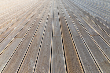 Outdoor wooden flooring made of larch boards