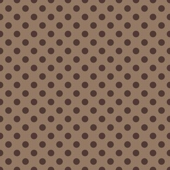 Brown Polka Dot seamless pattern. Vector background.	