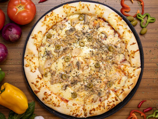All flavor of pizzas