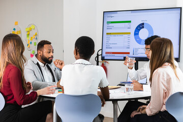 Business people having discussion in meeting at office