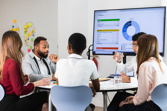 Business people having discussion in meeting at office