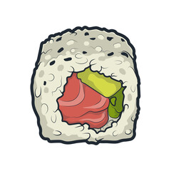 Ilustracion de sushi blanco