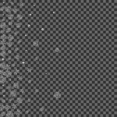 Grey Flake Background Transparent Vector. Snowflake Subtle Texture. Luminous Dot Spray. Metal Particles Card.