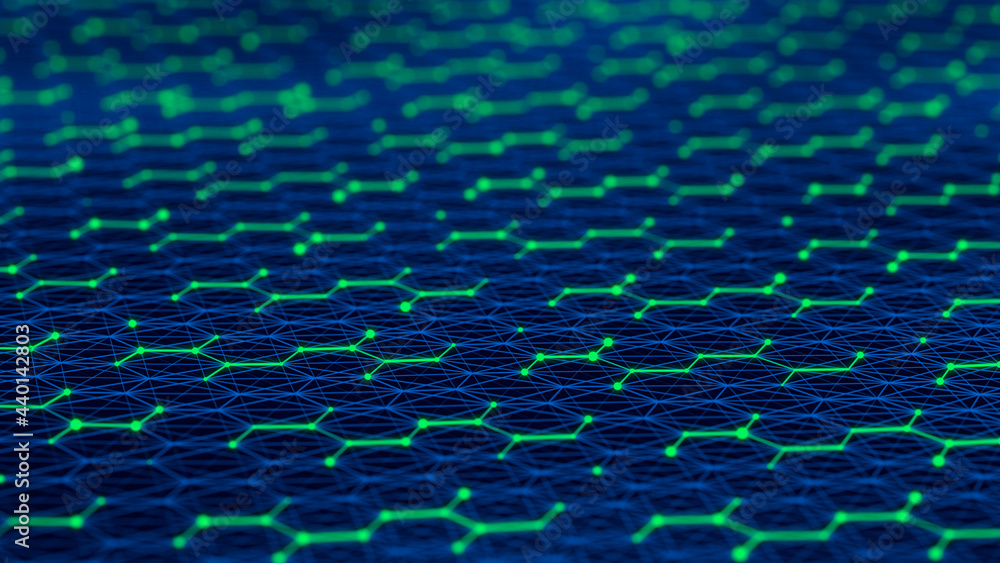Aufkleber Technology background. Abstract digital combination dots and lines. Network connection structure. 3d Widescreen