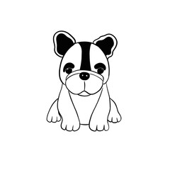 Illustration of a tiny french bulldog