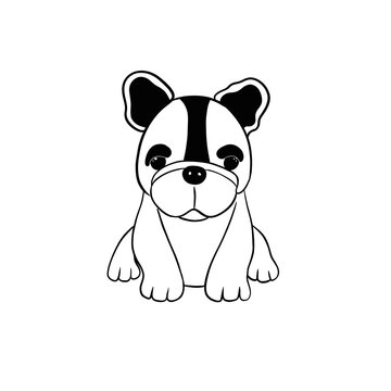 Illustration of a tiny french bulldog