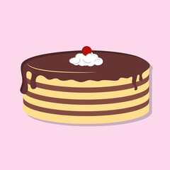 Cake isolated. Flat style vector illustration. 