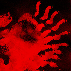 Fond aquarelle rouge et noir art abstrait
