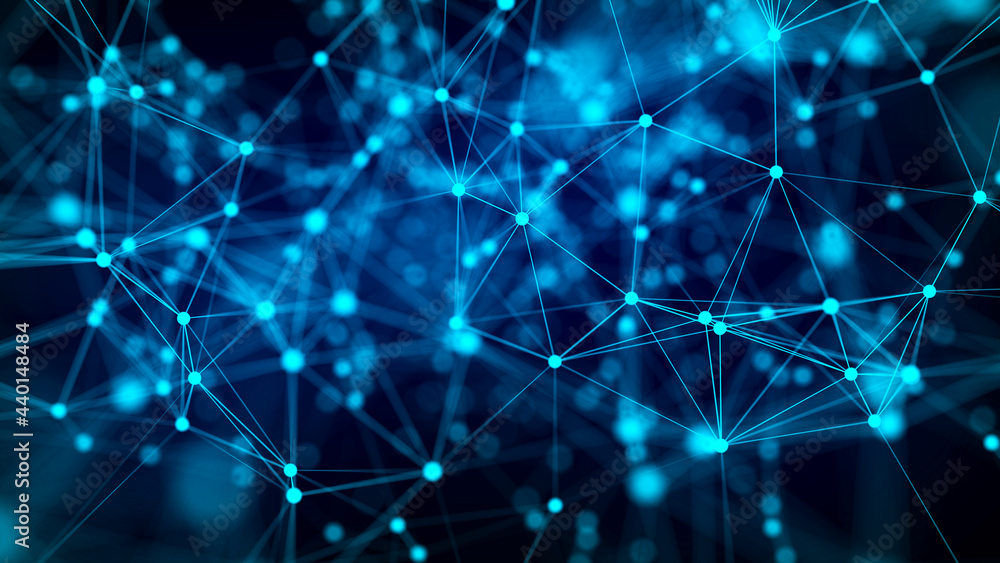 Poster abstract background. digital blue dna texture. futuristic technology ai element. 3d rendering.