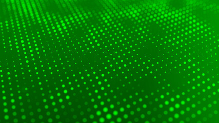 Technology background. Futuristic illustration. Wave of particles.Binary computer code Background. 3D rendering.