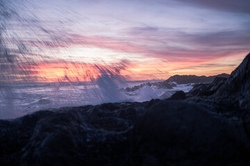 Horizontal Sunset Background, Orange Light Big Splash