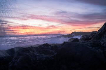 Obraz premium Horizontal Sunset Background with light Splash