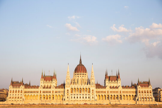 Hungarian Parliament during sunset at Budapest, Hungary