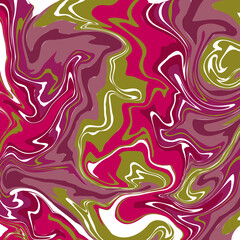 Marble Texture in bright pink and green colors. Abstract vector image.