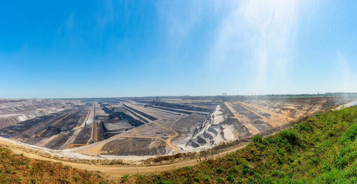 Panorama of vast open-pit mine
