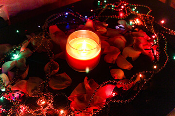 christmas background with candles